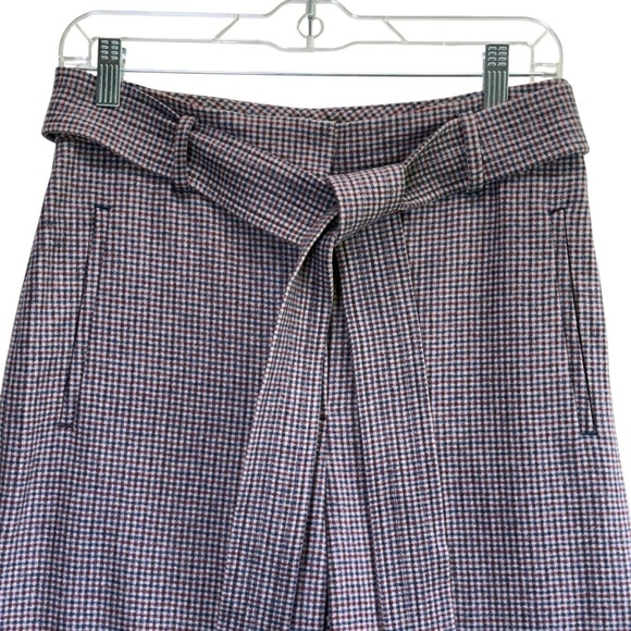 Wilfred Wool Blend Plaid Pants with Tie-Waist. Size 6 - Picture 6 of 13